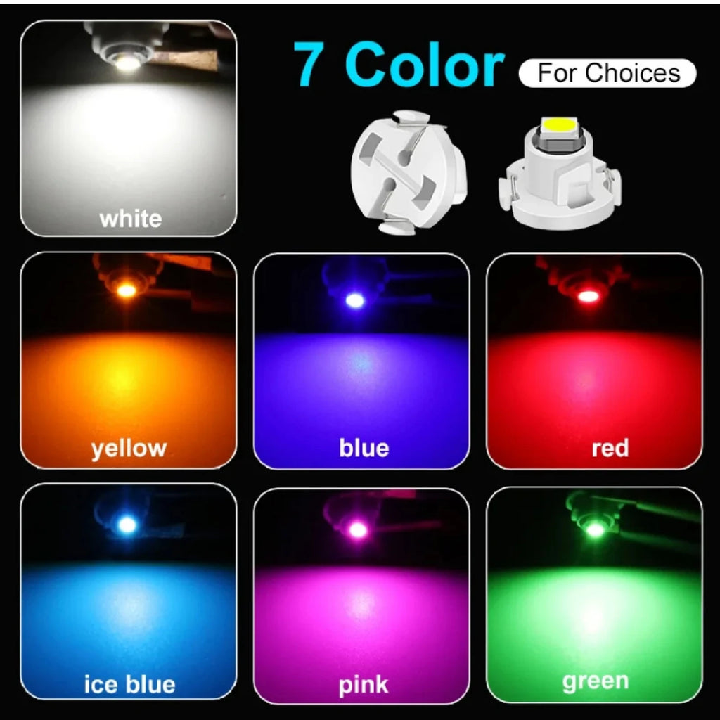 10pcs T3 LED 3030 SMD Led Bulb T4.2 T4.7 Indicator Light Bulb Car Dashboard Warning Indicator Light Instrument Lamp Auto Lamp
