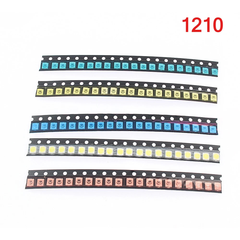 5 Colors SMD LED Light Emitting Diode Assortment Kit - 100pcs 0603/0805/1206/1210/5050/5730 Miniature LED Diodes
