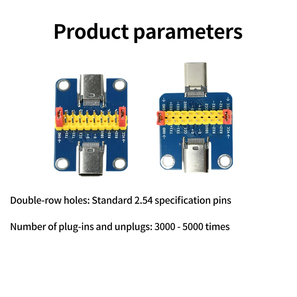 Type-c Male To Female Usb 3.1 Test Pcb Board Adapter Module 2.54mm Type C Connector Socket Data Line Wire Cable Transfer