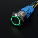 16/19/22mm Metal Push Button On Off Switch LED Light Momentary Latching Waterproof Flat Circular Button Silver Black 6v 12v 220v