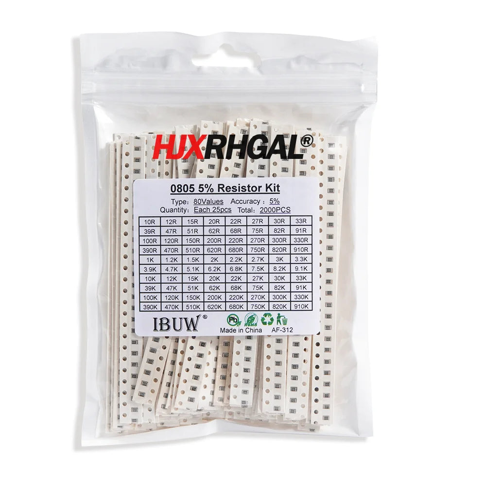 0402 0805 0603 1206 2512 1210 SMD Resistor Kit Assorted Kit Sample Kit 10/20/33/36/60/80 Values 1K 10K 20K 100K 100 200 220 ohm