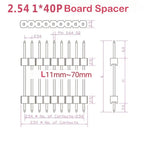 50pcs 2.54mm Single Row Double Plastic Extended Pin Breakable Rohs 1x40P Needle L25/30/45/50/50/58/70/78.mm