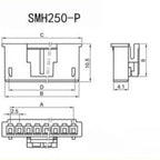 10/30pairs SMH250-2P SMP250 2 Pin 26AWG Male Female 10cm 20cm Wire Terminal Connector Cable