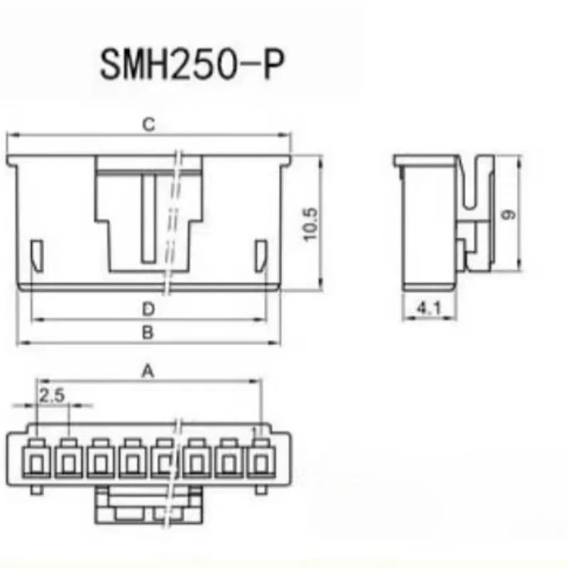 10/30pairs SMH250-2P SMP250 2 Pin 26AWG Male Female 10cm 20cm Wire Terminal Connector Cable