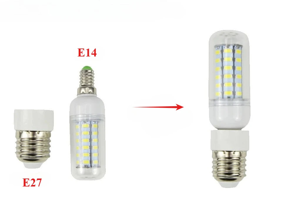 2pcs E27-E14 Lamp Holder Converter E14 Bulb Socket Adapter Fireproof Material Screw Mouth Lamp Socket Changer