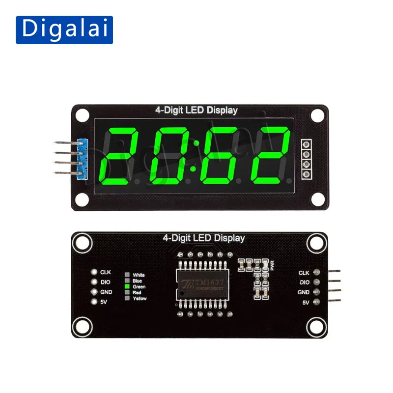 TM1637 0.56-inch four-digit seven-segment digital tube clock display module with clock display