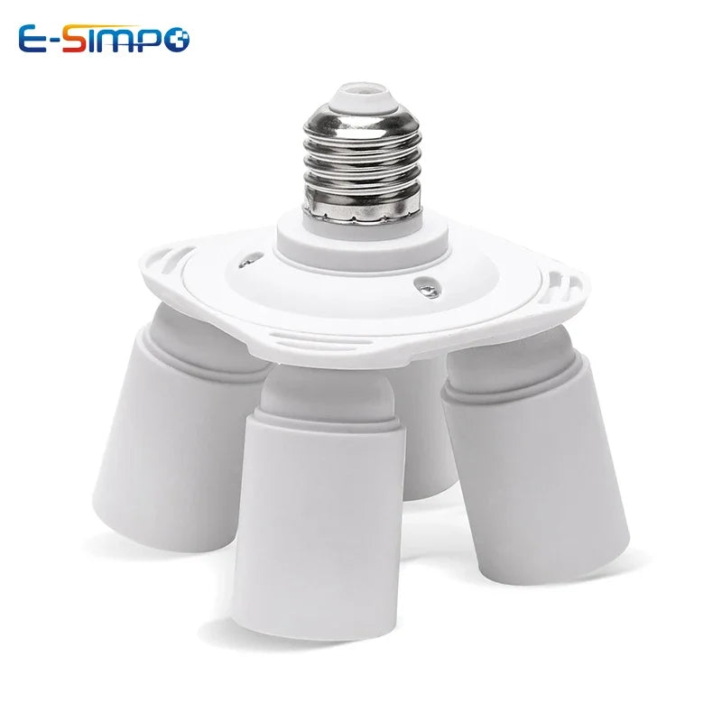 3/4/5 E26 E27 Edison Screw CFL LED Lamp Bulb Base Adapter Anti-Flame PBT Pendant Ceiling Mount Light Socket Splitter Extender