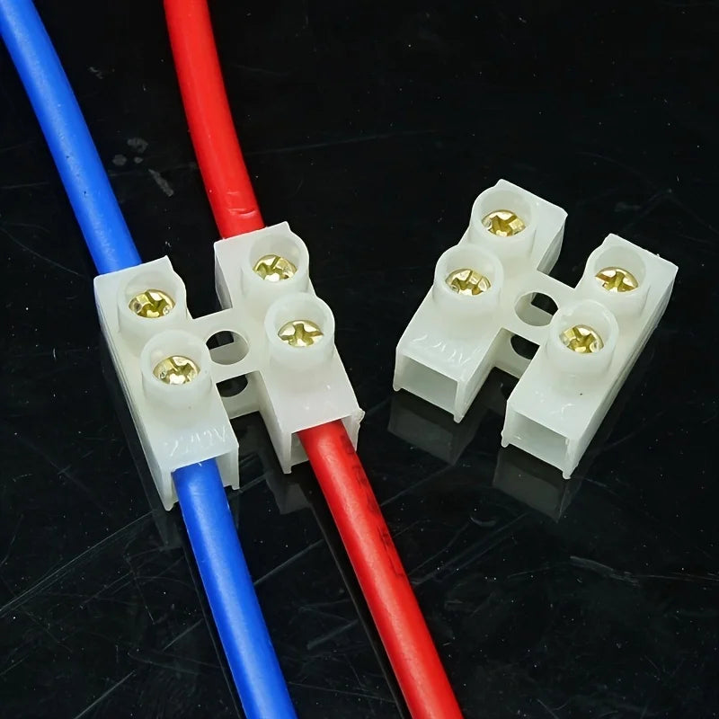 10Pcs 2P Terminal Block Plastic Wire Connector Screw Cable Connector Wire Connector Strip
