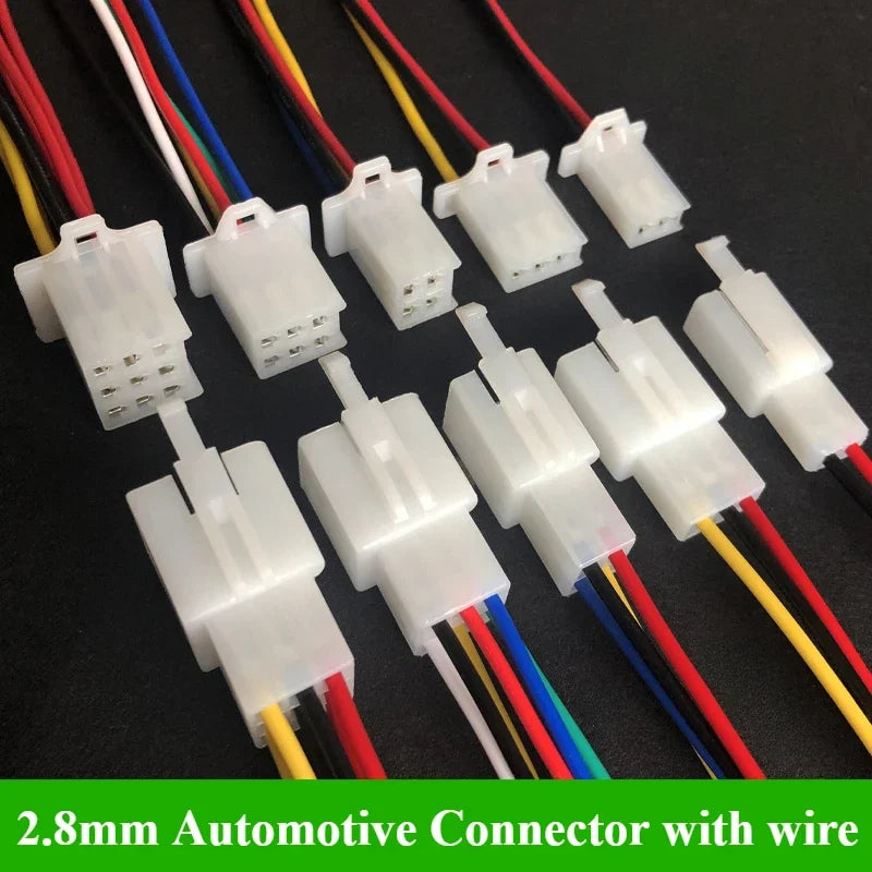 2.8mm 2/3/4/6/9 pin Automotive Quick connection Electrical wire connector Male Female cable terminal plug Kits Motorcycle