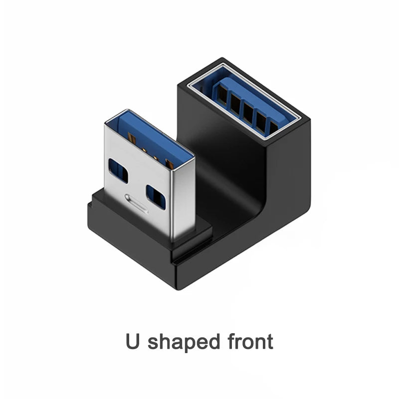 90 Degree USB 3.0 Male to Female Right Angle Extension Adapter USB Upward Elbow Adapter 10Gbps For Laptop PC Connector Converte
