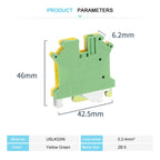 10Pcs USLKG5N USLKG5 Universal Screw Ground Protective Earth Modular Wire Electrical Connector Din Rail Terminal Block USLKG 5mm