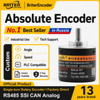Briterencoder Single-turn Absolute Rotary Encoder SSI/RS485/Analog Output Waterproof, Power-Off Memory for Angle  & Speed
