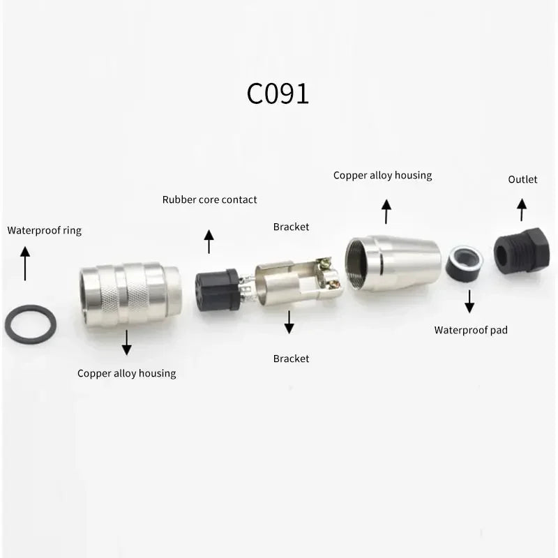 M16 Aviation Connector IP67 Waterproof Circular Plug Socket 3Pin 4Pin 5Pin 6Pin 7Pin 8Pin 12Pin 14Pin Male Female C091 J09 Metal
