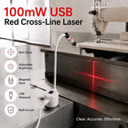 DC5V USB Laser Positioning Light Flexible Gooseneck Magnetic Base Red Line Cross For Sewing Cutting Quilting Machine Accessories