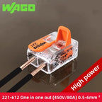 5/10pcs Original Wago 221-412 221-413 221-415 221-612 613 615 221-2411 2401 Wiring Terminal Quick Holes Push-in Lever Connector
