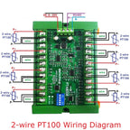 8ch DC 8-30V PT100 RTD RS485 Temperature Sensor Module Modbus RTU Platinum Thermal Resistance Collector -40~500C