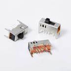 5PCS SS23D03G5 Small sliding toggle switch Double row vertical 3-gear 8-foot handle height 5mm with fixed bracket 2P3T