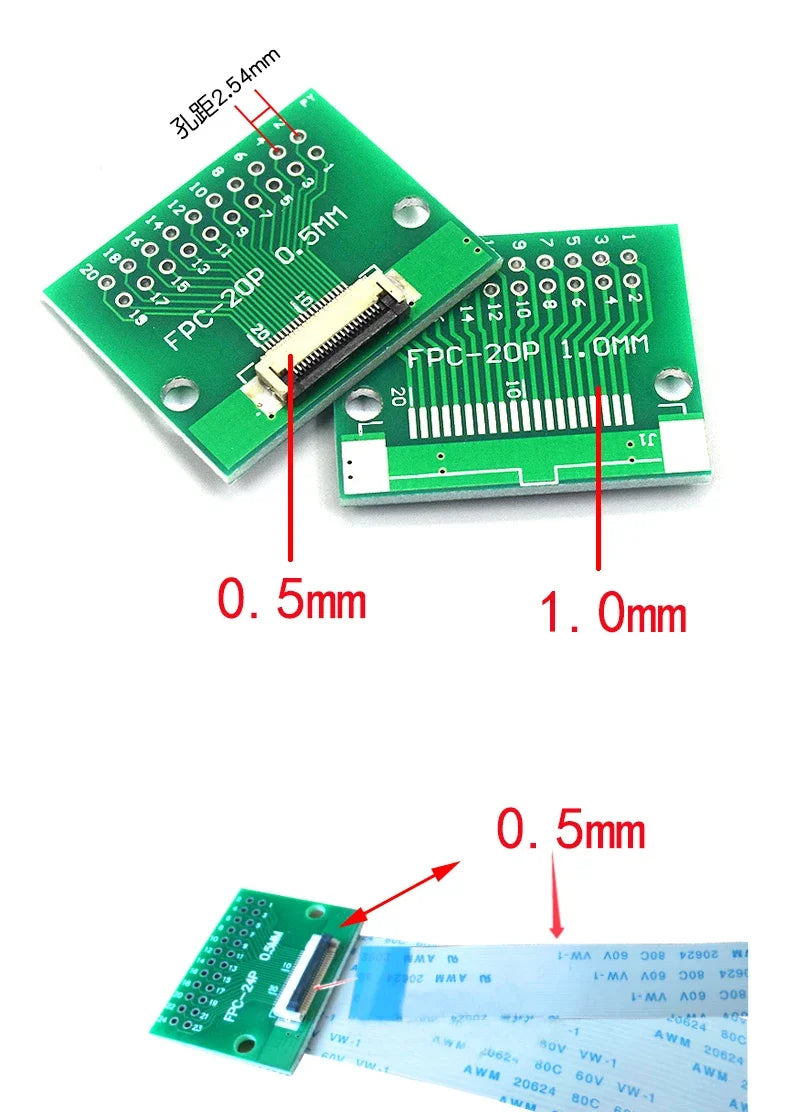 FPC/FFC Adapter Board 0.5/1.0MM to 2.54MM Soldered Connector 4/5/6/8/10/12/14/16/20/26/3040/45/50/60 Pin