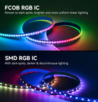 FCOB SPI RGB IC LED Light Strip DC5V WS2812B Individually Addressable 160 LEDs Smart Pixels Magic Flexible COB Light IP30