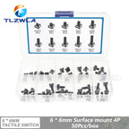 10 Models 6*6 Tact Switch Tactile Push Button Switch Kit Height: 4.3 5~13MM DIP 2P/4P Micro Switch 6x6 Key Switch