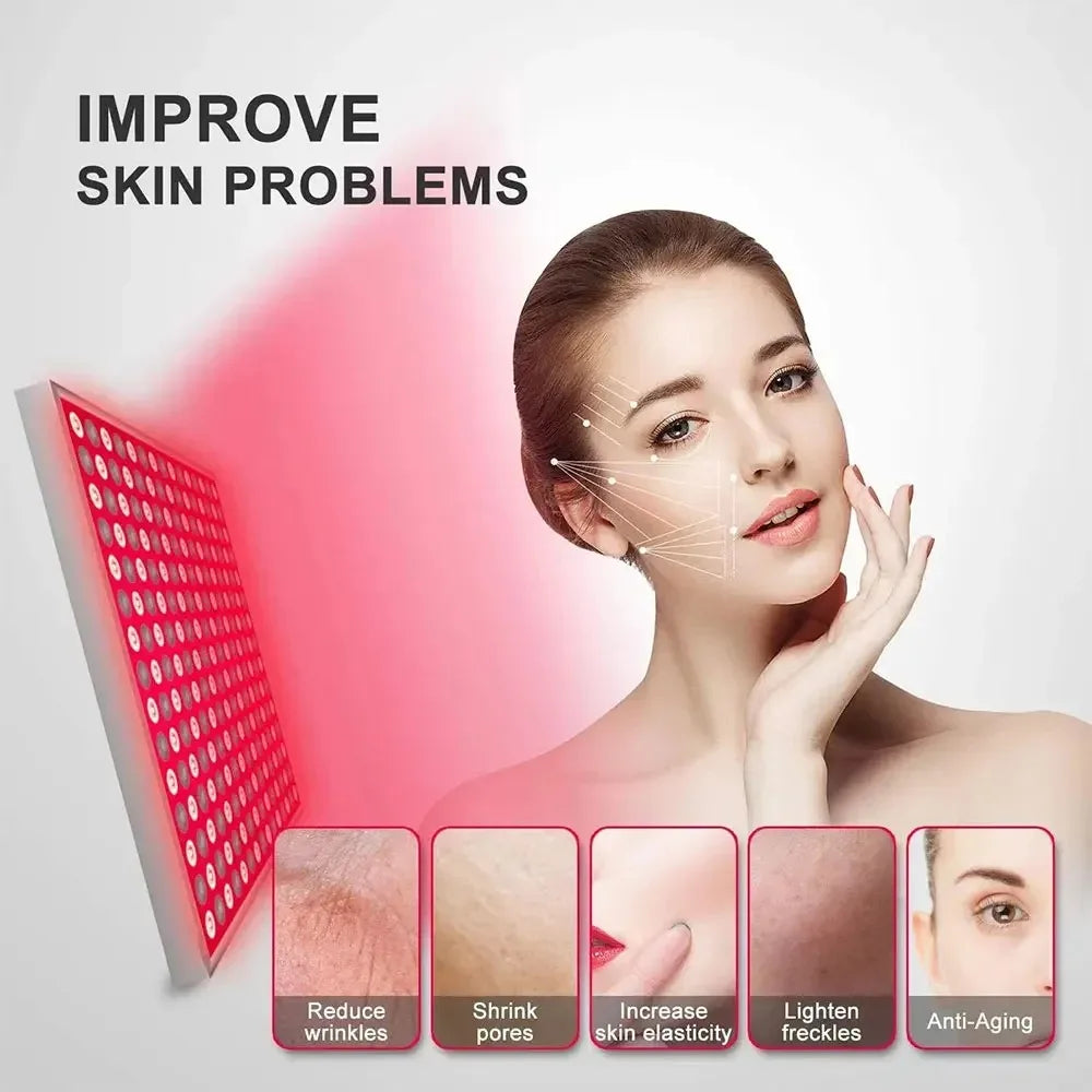 45W Red Light Therapy Panel 660nm&850nm for Body Pain Relief Near Infrared Photon Beauty Instrument Home Use Device LED Light Therapy Lamp for Anti-Aging, Pain Relief, with Stand, Hooks and Sunglasses