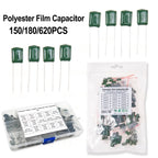 150/180/660PCS Polyester Film Capacitor Kit 100V 1nF 1.5nF 2.2nF 100nF 2A102J 2A471J 2A222J 2A392J 2A332J 2A472J 2A103J 2A473J