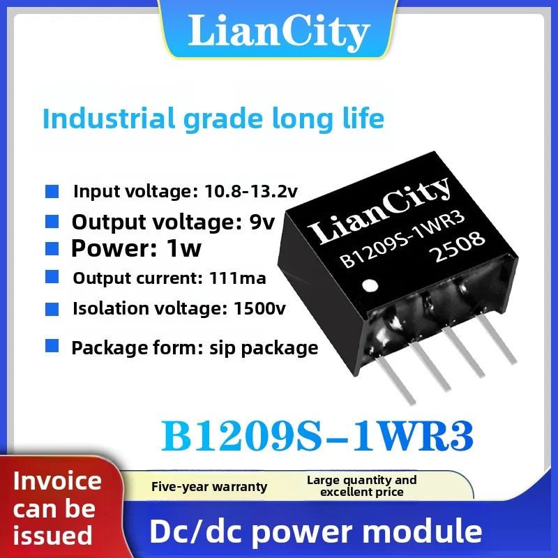 DC‑DC Converter With 1.5kV Input/Output Isolation, 5V To 5V Conversion, 1W Output Power, B0505S‑1WR3, Short‑Circuit Protection