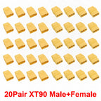 XT90 Plugs Male Female Connectors Copper Bullet Wire Connectors Welding Terminal Power Plugs for RC Lipo Battery Charge Adapter