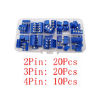 50Pcs/box KF301 2P 3P 4 Pin Pitch 5.0mm PCB Terminal Block Connector Straight Pin Screw Terminal Blocks Connector Kit Blue