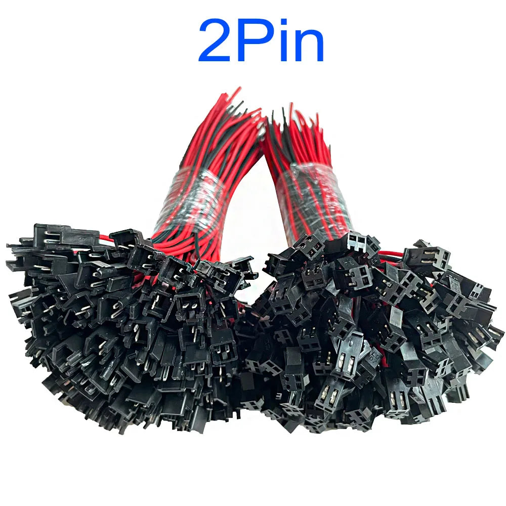 10Pairs JST SM 2P 3P 4P 5P 6Pin Plug Socket Male to Female Wire Connector LED Strips Lamp Driver Connectors Quick Adaptr 22AWG