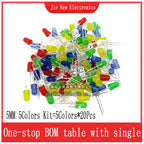 3mm 5mm LED Diode Assorted Kit White Green Red Blue Yellow Orange F3 F5 Leds Light Emitting Diodes Electronic Kit