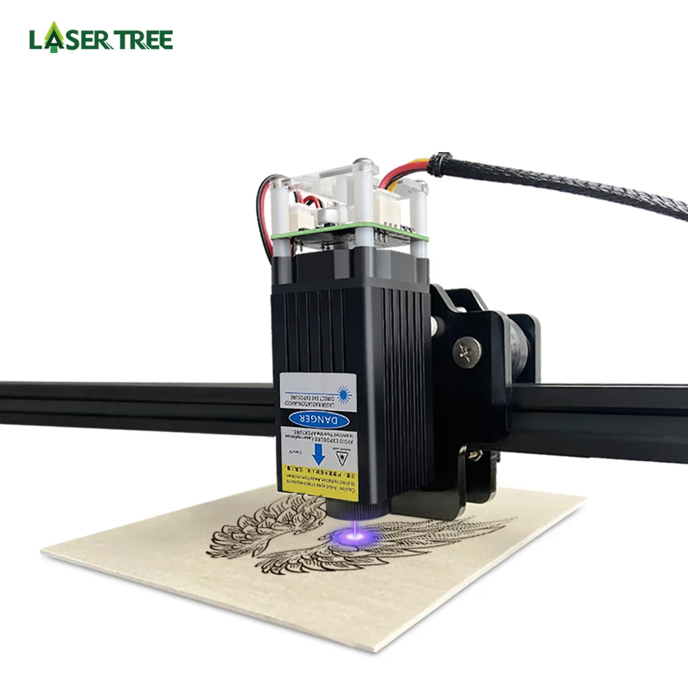 LASER TREE 10W 5W 4W Laser Module, 450nm TTL Blue Light Laser Head for Laser Engraving Wood DIY Creation Tool