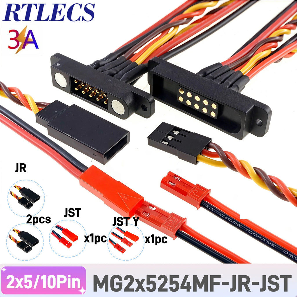 1/5 Pairs Magnetic Snap-on JR Servo Extension Cable for RC Drone Glider Airplane Models 60 CoresDIY Upgrate