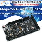 Mega2560 + WiFi R3 ATmega2560+ESP8266 32Mb memory USB-TTL CH340 Compatible for Arduino Mega NodeMCU For WeMos MEGA 2560