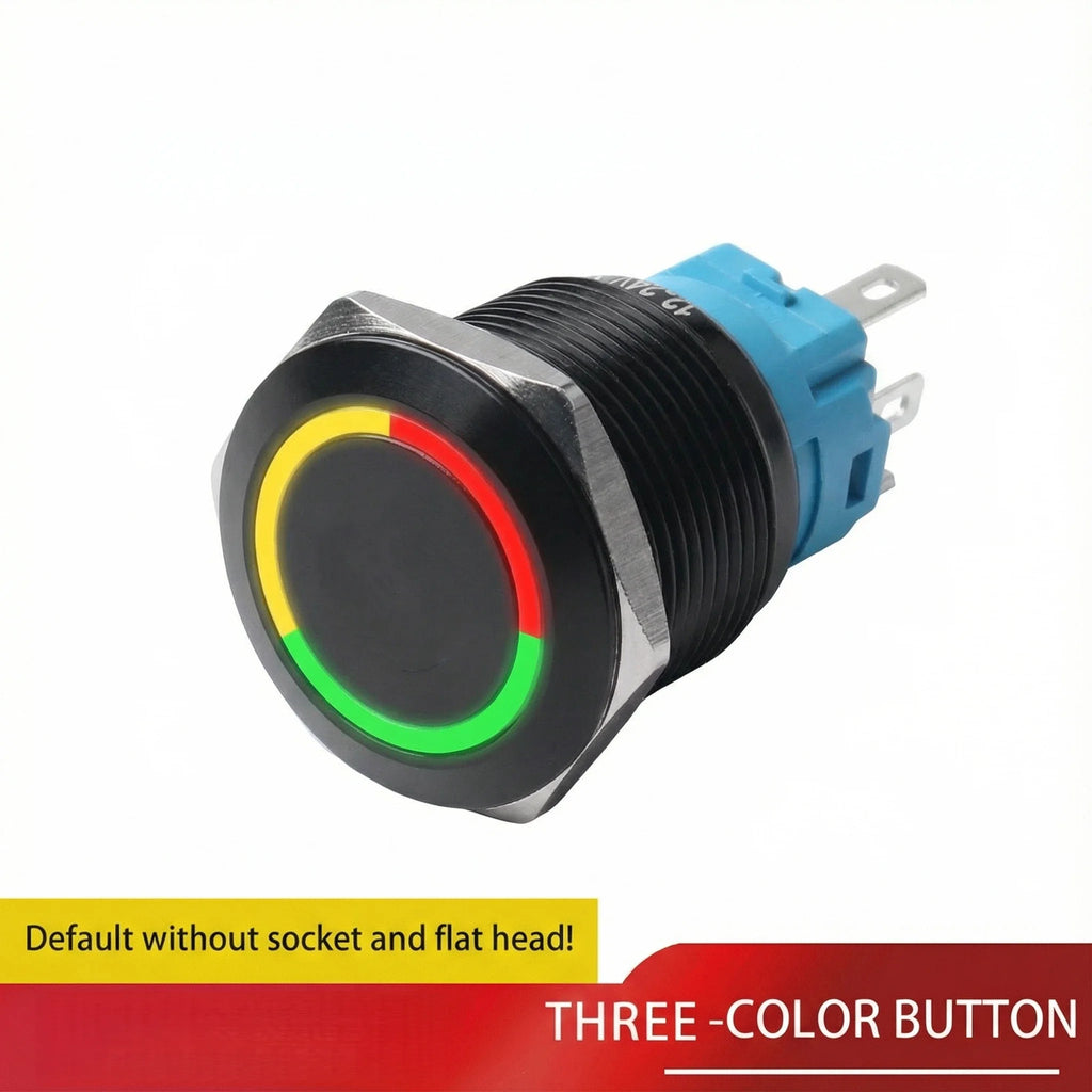 push button switch Two/three color, light metal 16 19 22mm self-locking/reset waterproof hotel doorbell customization latching