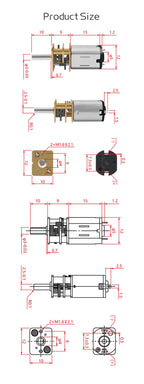 GA12-N20 Gear Motor With 3MM Shaft Brand New Precision DC 3V/6V Micro Gear Motor Low Speed Motor 10MM Length.