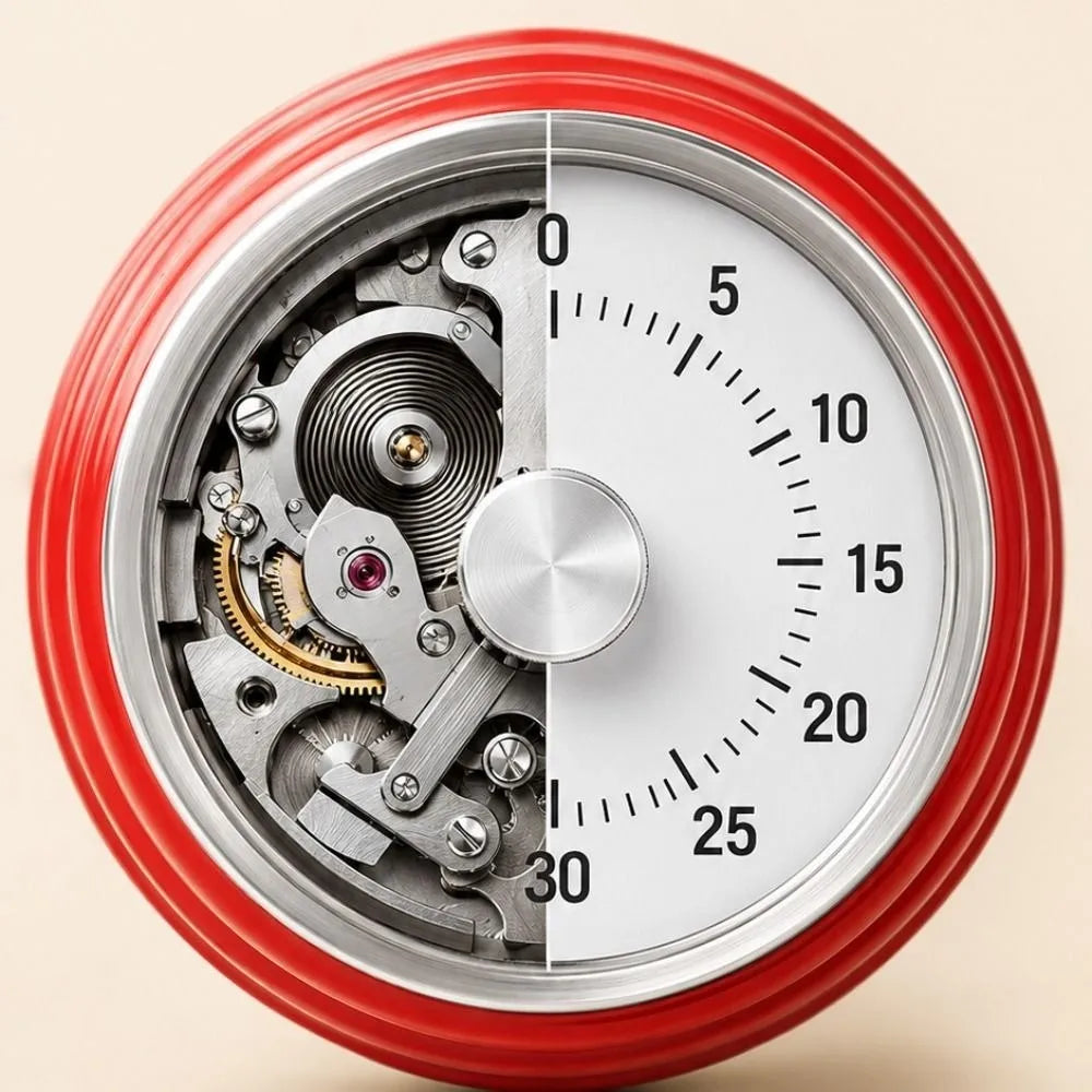 Magnetic Suction Countdown Alarm Clock 60 Minutes Battery Free Children Study Timer Mechanical Operation Visual Display