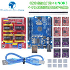 TZT CNC Shield V3 Engraving Machine 3D Printe+ 4pcs DRV8825 Or A4988 Driver Expansion Board For Arduino + UNOR3 With USB Cable