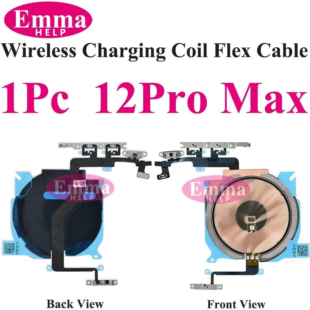 Wireless Charging Coil NFC + Power Volume Flex Cable for iPhone 14 14 Plus 15 15 Pro Max 16 – WPC Charging Antenna