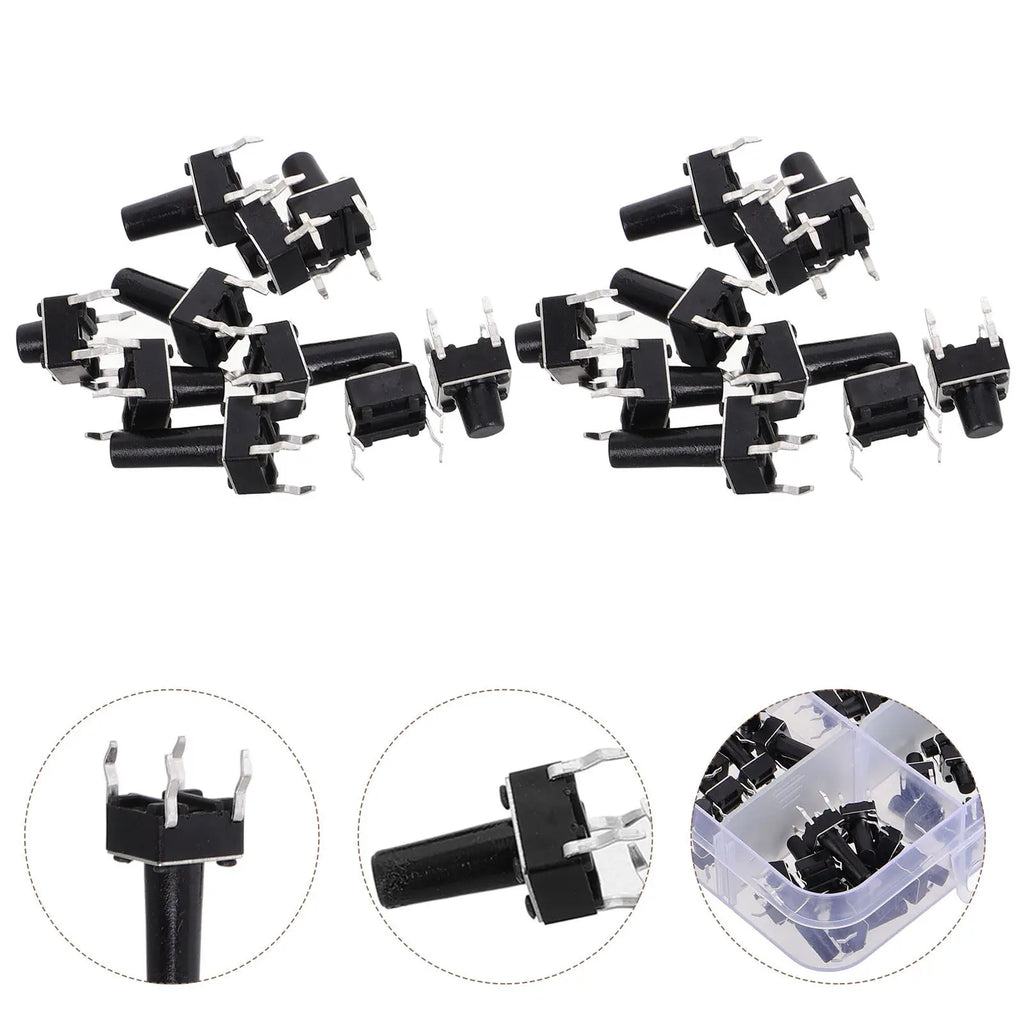 100pcs Micro Tactile Push Kit 12X12X9.5Mm Long-Lasting Momentary For Diy Electronics Project Tactile Micro Switch Button Push