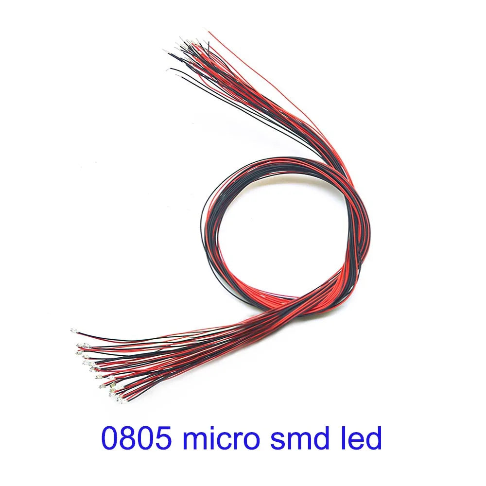 10pcs 0805 SMD Led Lamp Plus 1pc Free 3V CR2032 Button Cell Battery Box Without Battery Model Train DIY Model Making/Diorama