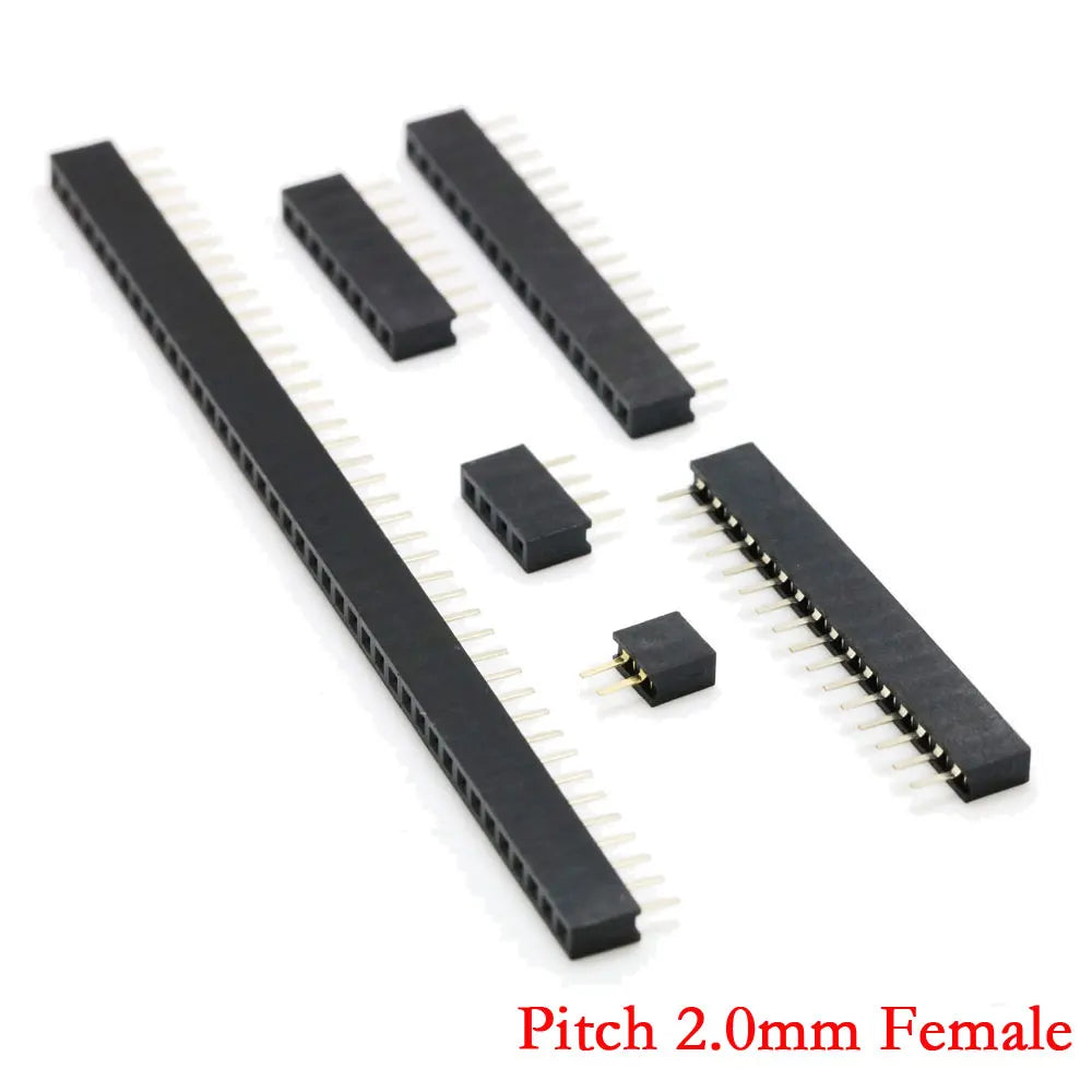 Pitch 2.0mm 2.54mm Single Row Pin Female Header Socket 1*2P 3P 4P 5P 6P 7P 8P 9P 10P 11P 12P 13P 14P 15P 16P 20P 40Pin Connector