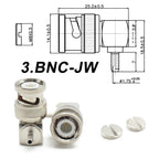 RG316 BNC Male Female RF Coaxial Connector 50ohm-1.5mm Cable Straight Connector Window Solder Crimp & Waterproof