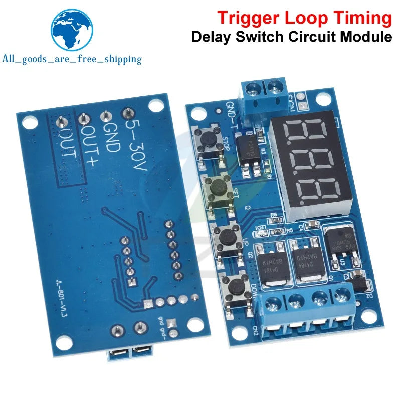 1/3PCS DC 12V 24V Dual MOS LED Digital Time Delay Relay Trigger Cycle Timer Delay Switch Circuit Board Timing Control Module DIY