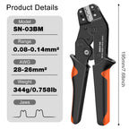 Wire Crimping Plier Micro Pin Connector Crimper for JST XH PH SH Molex KK D-sub Terminals AWG 28-20/28-26 SN-01BM/03BM