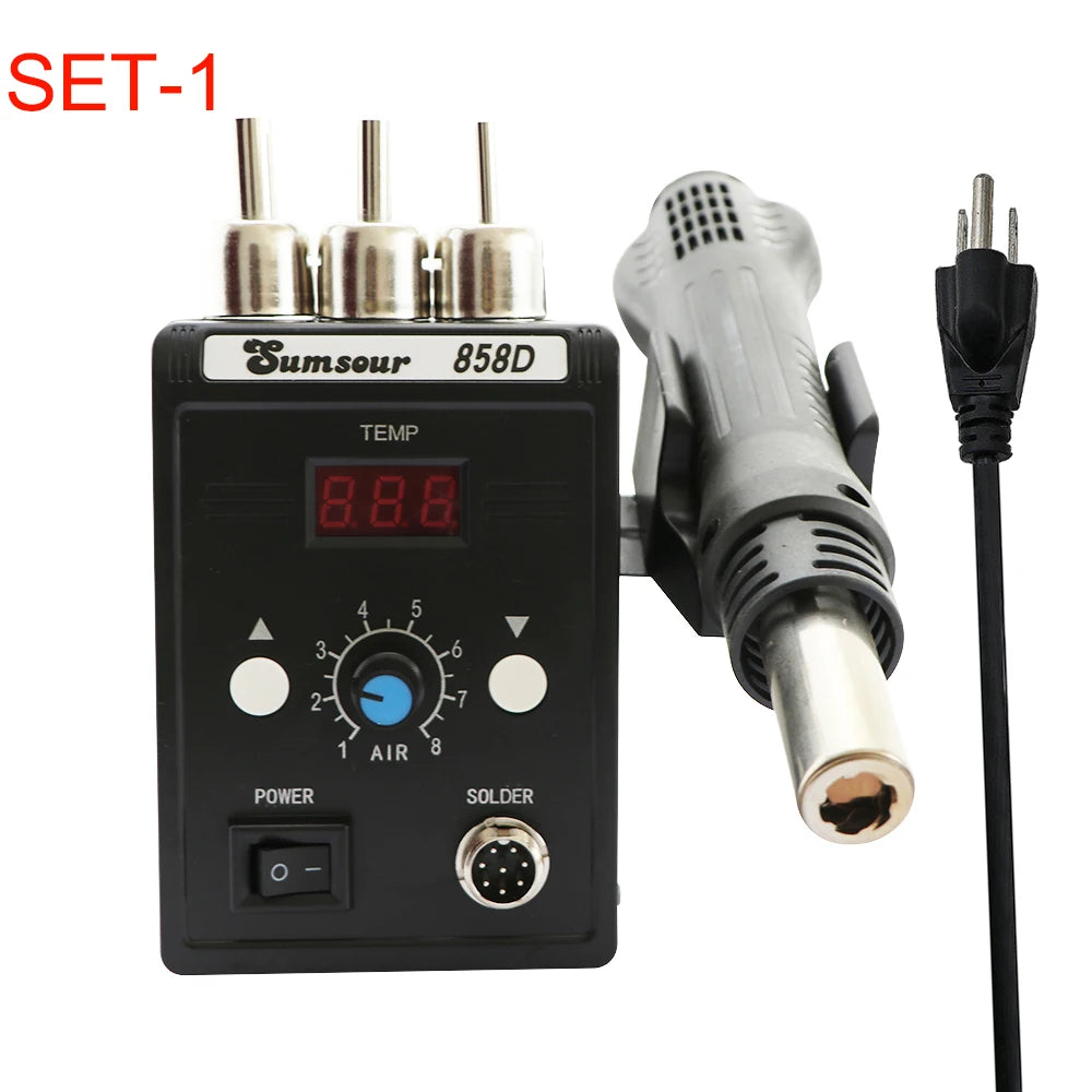 858D 700W 110V / 220V Hot Air Gun LED Digital Soldering Desoldering BGA ESD Heat Gun Solder Rework Station Welding Repair Tools