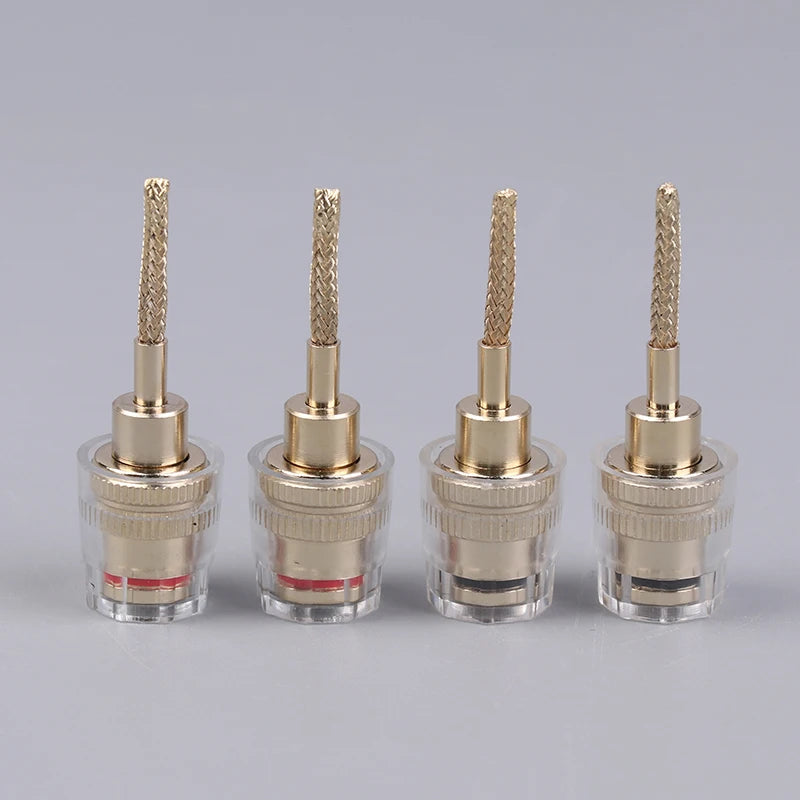 2/4Pcs 4MM Banana Female To 2MM Pin Connector HIFI Cable Adapter Plug Braided Copper Wire Socket