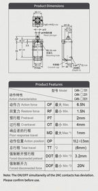CNTD C4N-4167N Limit Switch IP67 Waterproof Coil Spring Type 3N Low Actuation Force 1NC 1NO Slow Action Forced Disconnect