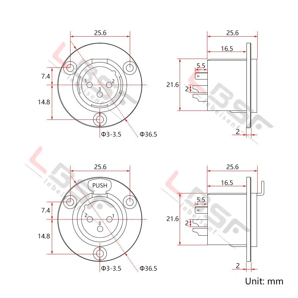 3/4/5pin Round Male/Female Metal XLR Speaker Panel mount socket Connector Adapter Audio Microphone Socket