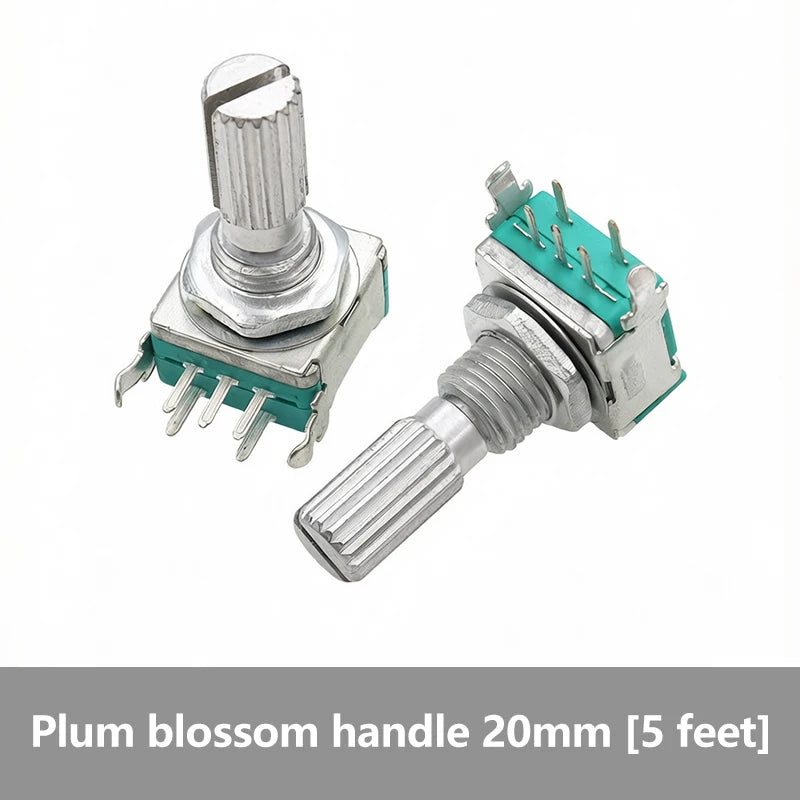 5PCS EC11 Rotary Encoder 5‑Pins Rotary Code Switch With Push Button 15mm / 20mm Half‑shaft Plum‑shaft